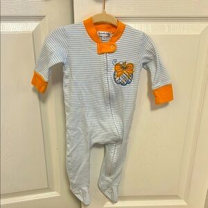 Magnolia Baby Fall Sleeper with Pumpkin Appliqué